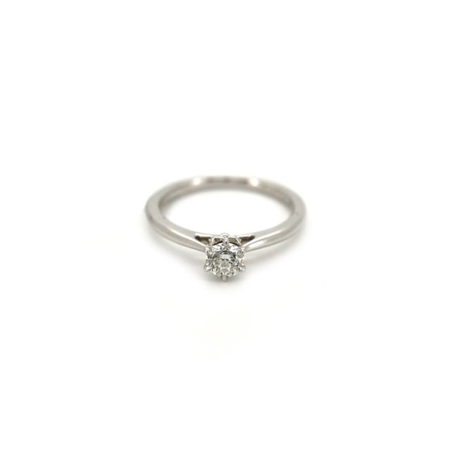 PT950K Platinum Ring Studded With Round Diamond with 0.32ct