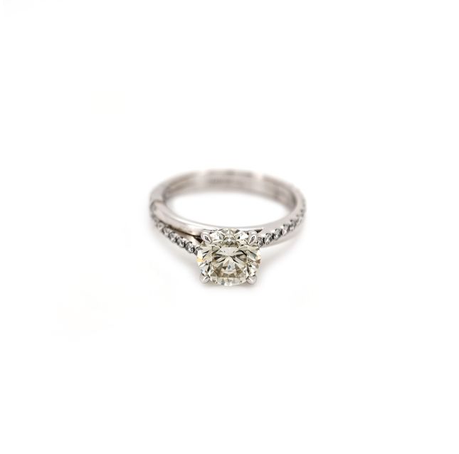 1.50ct Round Diamond Ring in Unique 18K White Gold