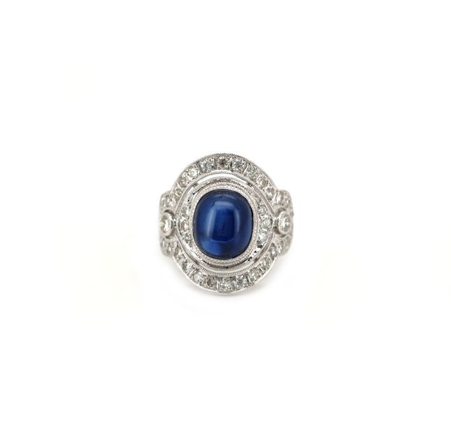 Sapphire Ring in 14K White Gold – LR11732