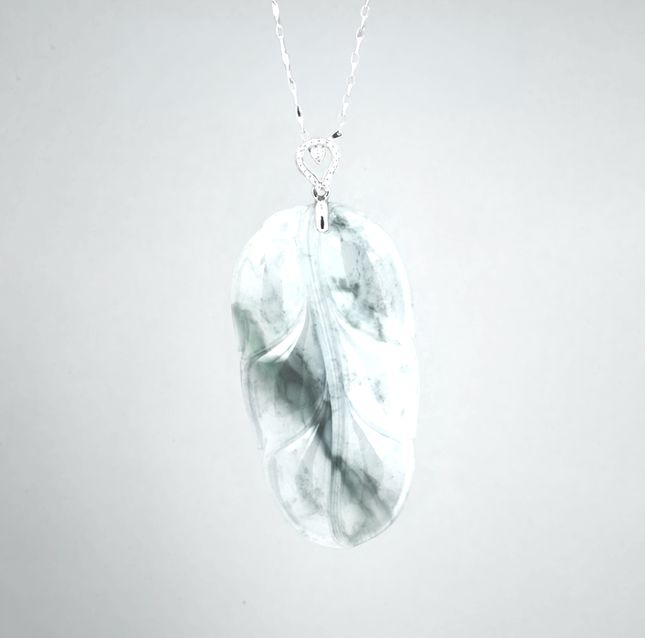 Jadeite Pendant 78.29ct in White Gold