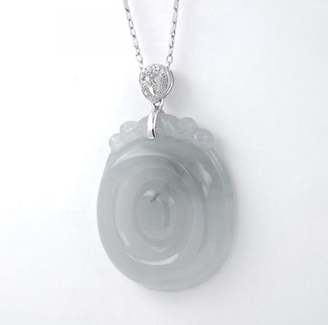 Jadeite Pendant 60.00ct in White Gold