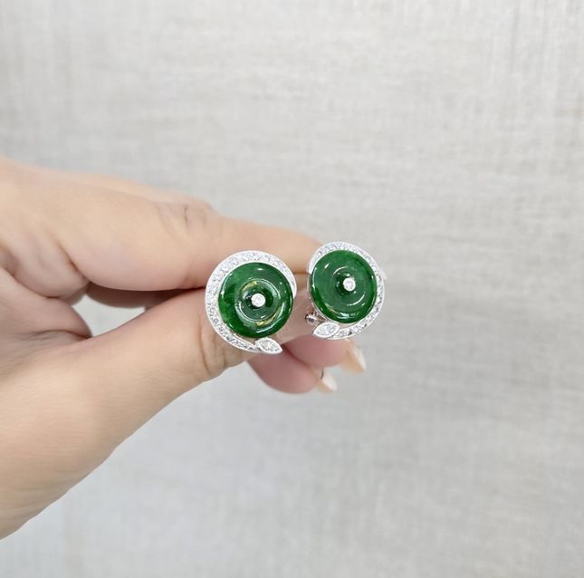 23.02ct Jadeite Earrings in 18K Gold