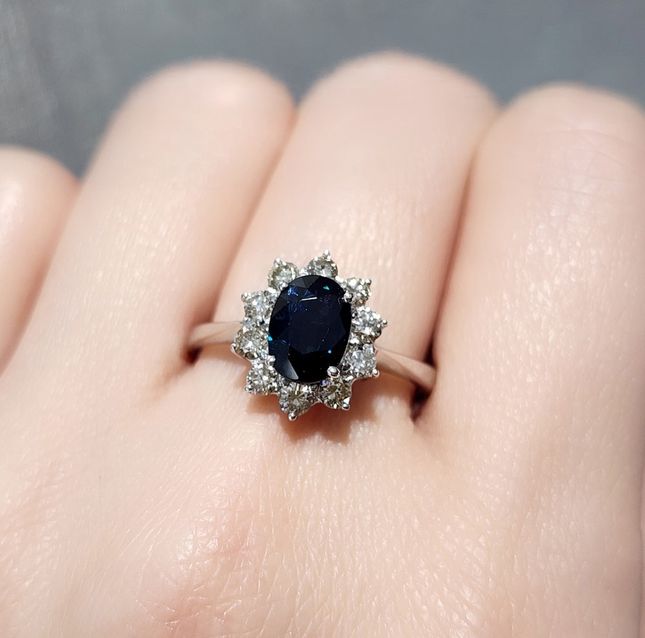 Heritage 18KT White Gold Sapphire & Diamond Ring