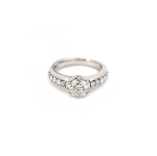 Brilliant Diamond Round 1.00ct Ring in 18K White Gold