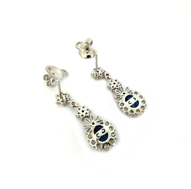 2.40ct Oval Sapphire Earrings in 18K Gold