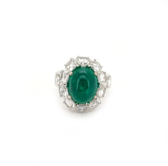 6.00cts Emerald Ring in 18K White Gold – LR11692