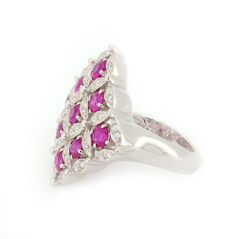 1.90ct Round Ruby Ring in 18K White Gold