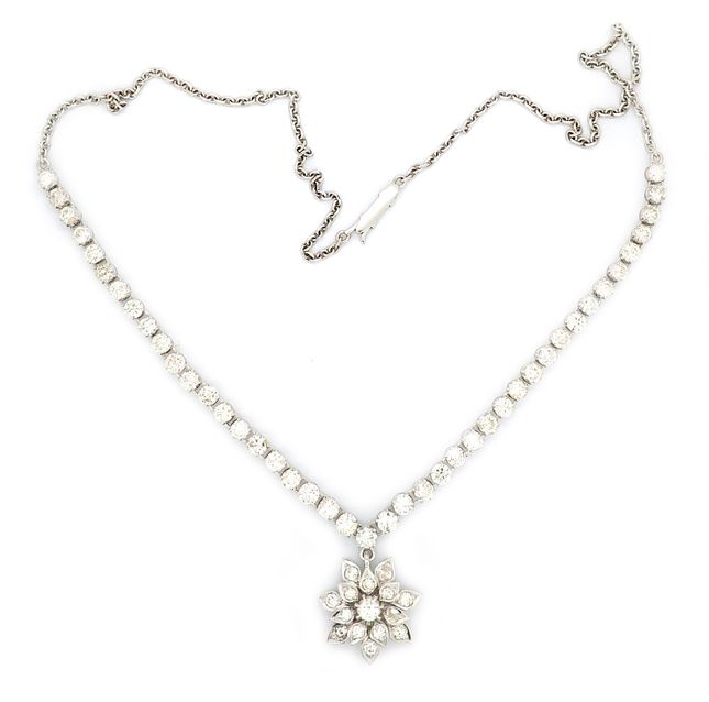 Platinum Diamond Necklace 7.02ct