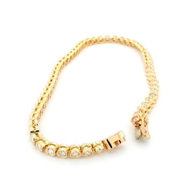 14K Yellow Gold Diamond Bracelet 1.18ct