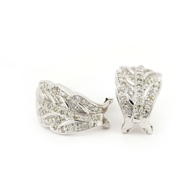 White Gold Diamond Statement Earring Pair 0.92ct