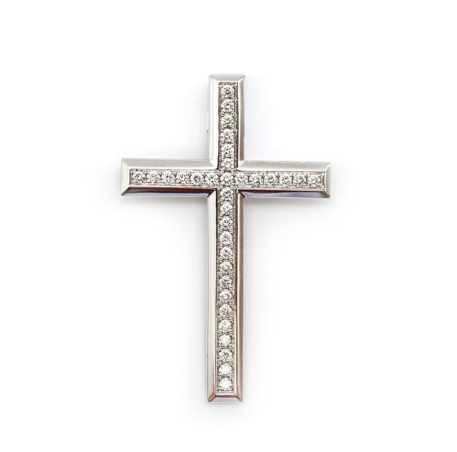 18K White Gold Diamond Statement Pendant 0.54ct