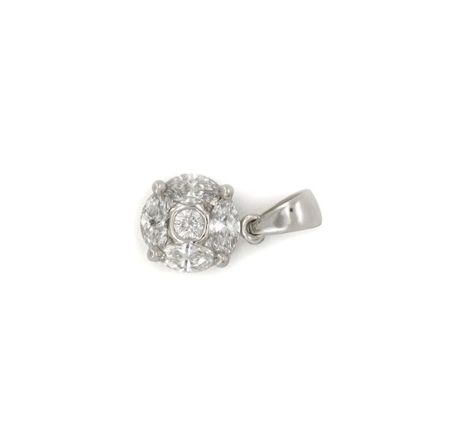 18K White Gold Pendant Diamond