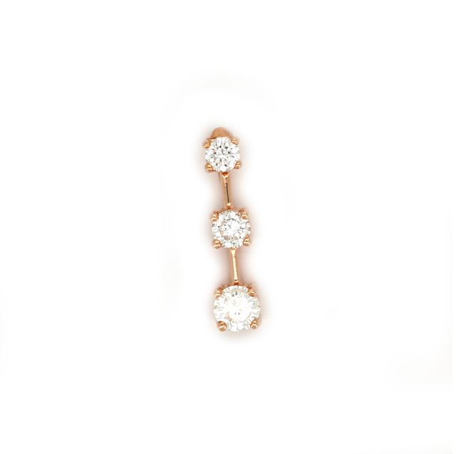 14K Rose Gold Pendant Studded With Round Diamond