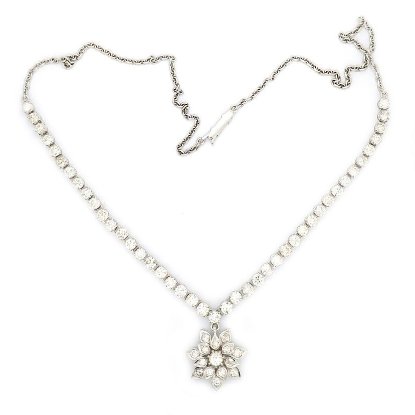 Diamond necklace close-up