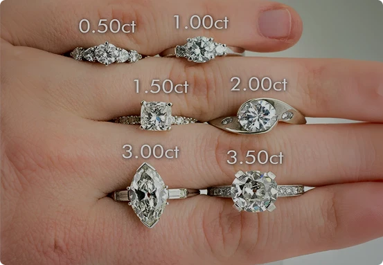 Comparison of diamond carat sizes