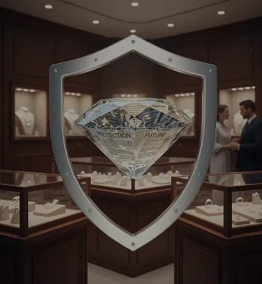 Diamond protected by a shield
