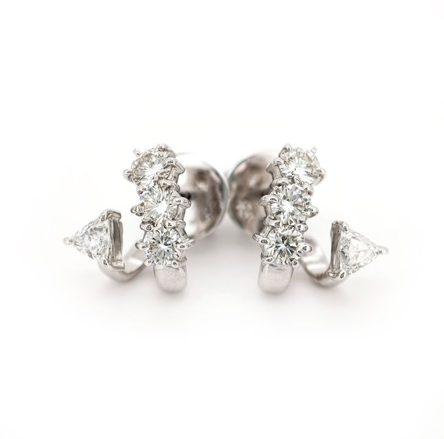 Dainty 18K White Gold Diamond Studs