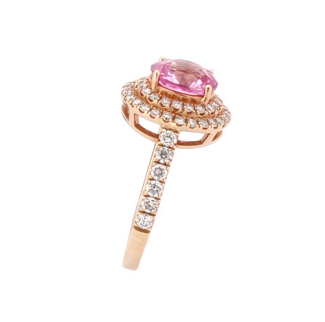 Oval-Cut 1.51 Carat Sapphire Ring in 18K Rose Gold - LR7052