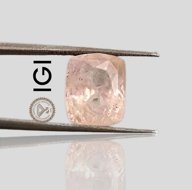 IGI Certified 7.08 Carat Untreated Padparadscha Sapphire