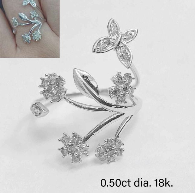 Brilliant flower natural Diamond Ring