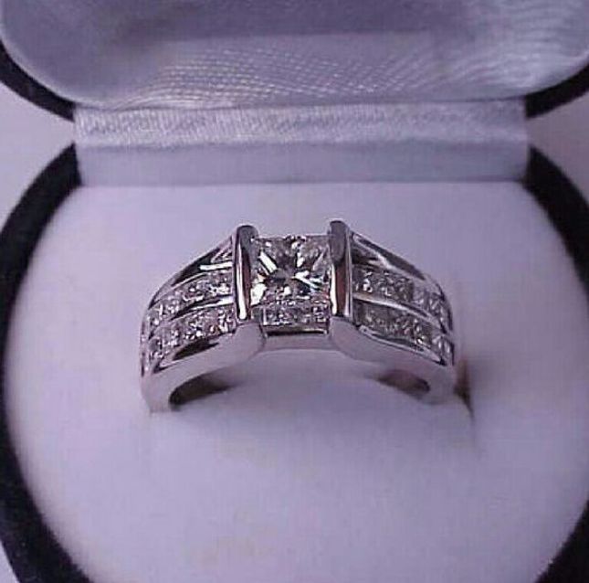 14k white gold 2ct diamond ring