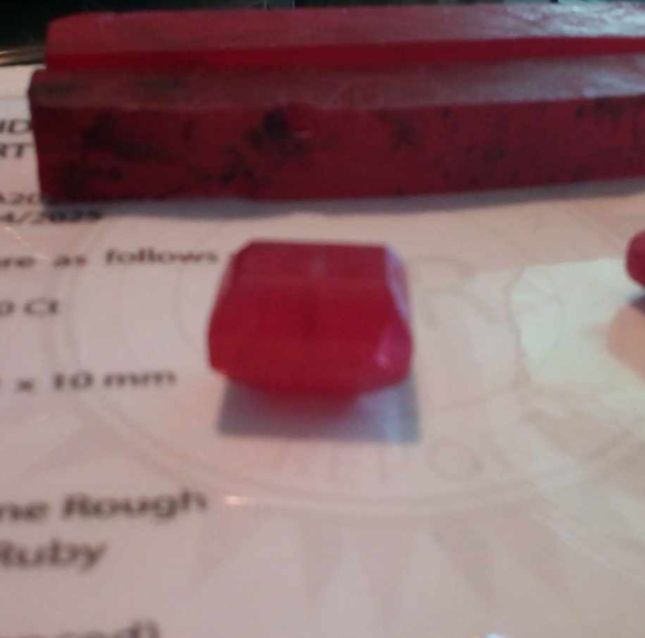 Pinkish-Red Ruby Princess Cut