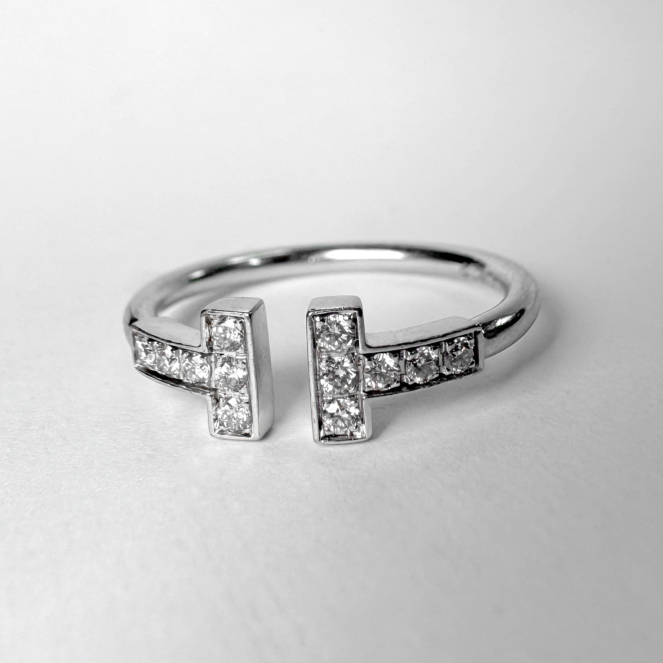 Tiffany T Diamond Wire Ring in 18K White Gold Ring