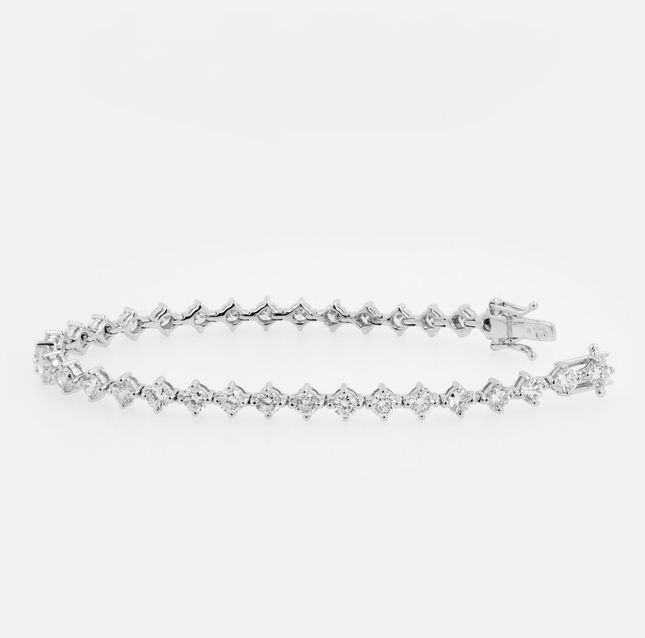 3.41ctw Round Diamonds Tennis Bracelet in 18K White Gold