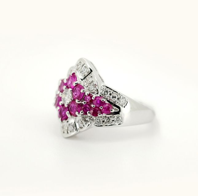 Vintage Ruby Cluster Ring