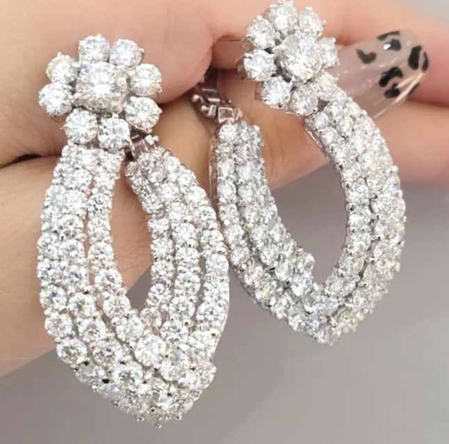 Round Diamond 8.98ctw Earring 18K White GoldLE3029& LE3030
