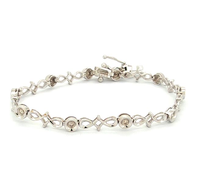 Elegant Round 18K White Gold Bracelet – LB891