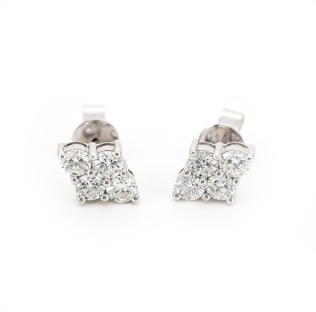 Cosmo Cloud 18K White Gold Diamond Studs