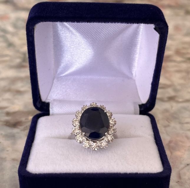 Sapphire Oval Diamond Ring