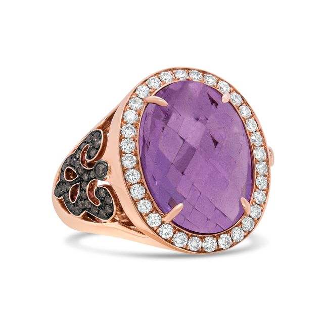 18K Rose Gold Amethyst Ring