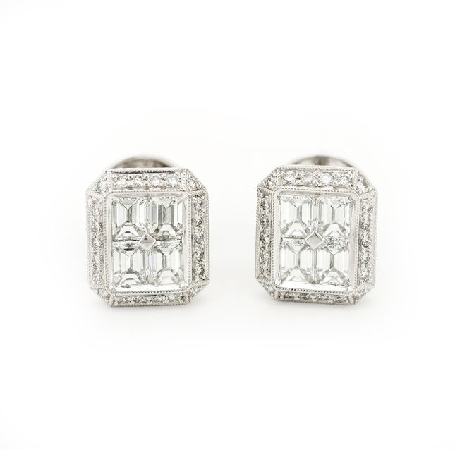 Fairy Star 18K White Gold Diamond Studs