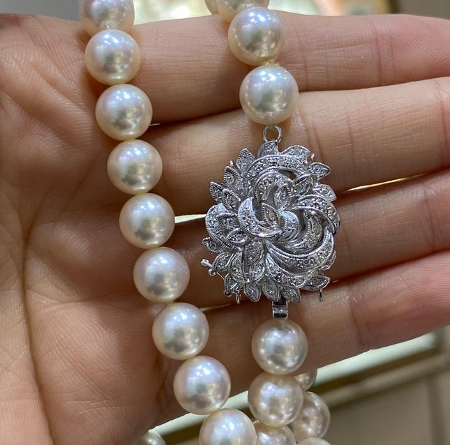 Pearl Necklace with an elegant Brooch