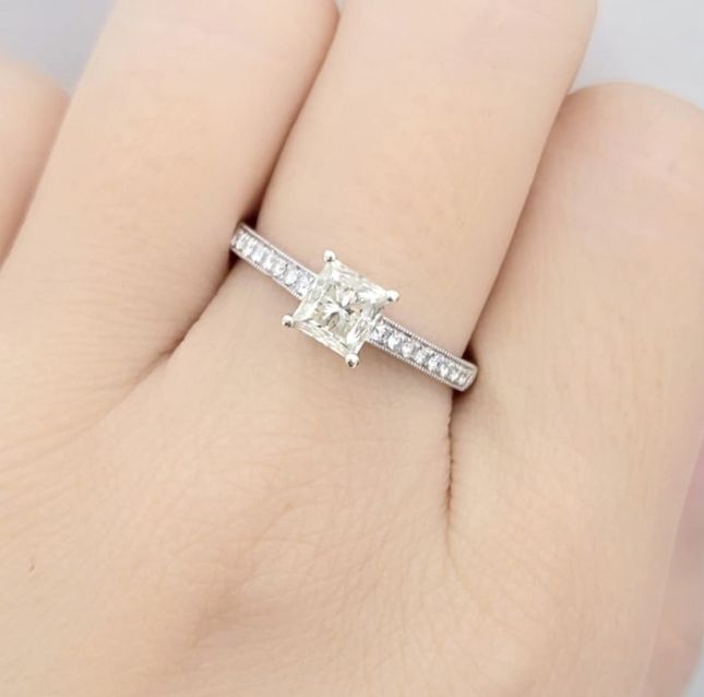 Radiant Glow 18KT White Gold Diamond Ring – LR14359