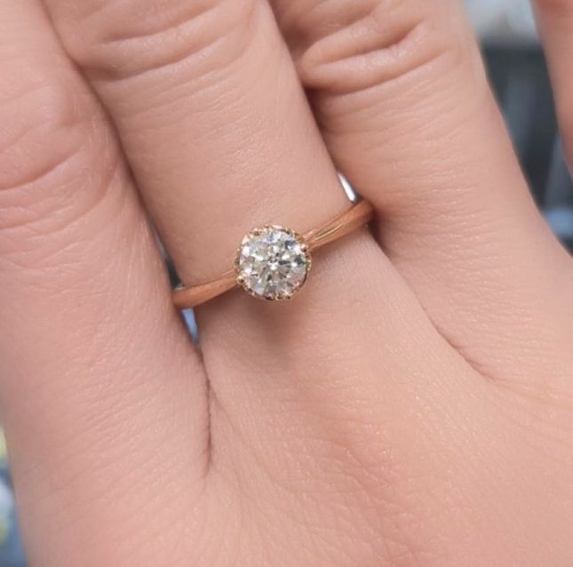 Rose Gold Diamond Ring of Delicate Beauty – LR6406