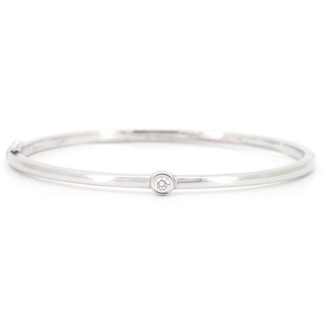 Fancy Bangle 0.10ct Round Diamond Platinum LBN95