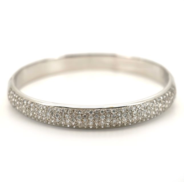 3.44ct Round Diamond Anniversary Bangle in 18K White Gold