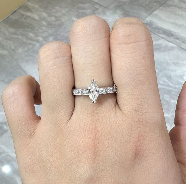 White Gold Marquise Diamond Engagement Ring