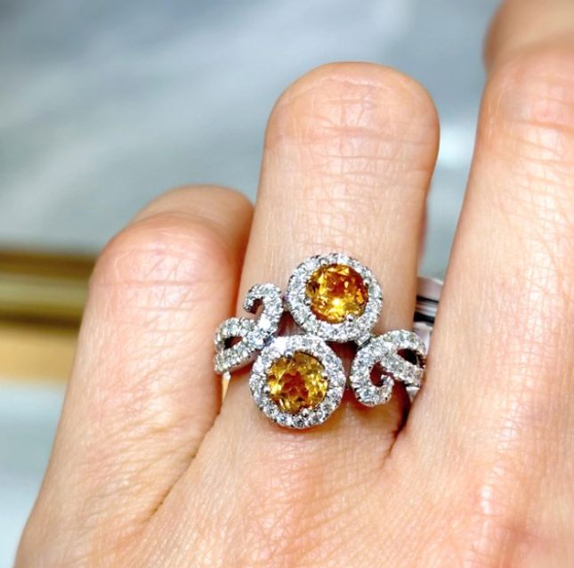 Citrine Glow 18KT White Gold Citrine Ring – LR9804