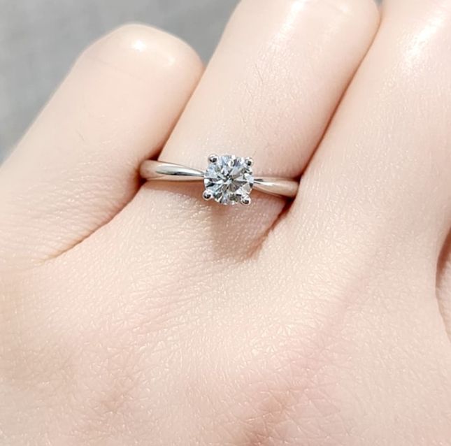 Love Mark Solitaire Diamond in 18KT White Gold Ring