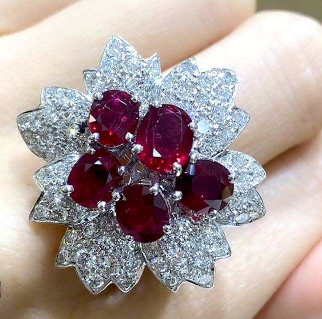 Show Stopper 18KT White Gold Ruby & Diamond Ring