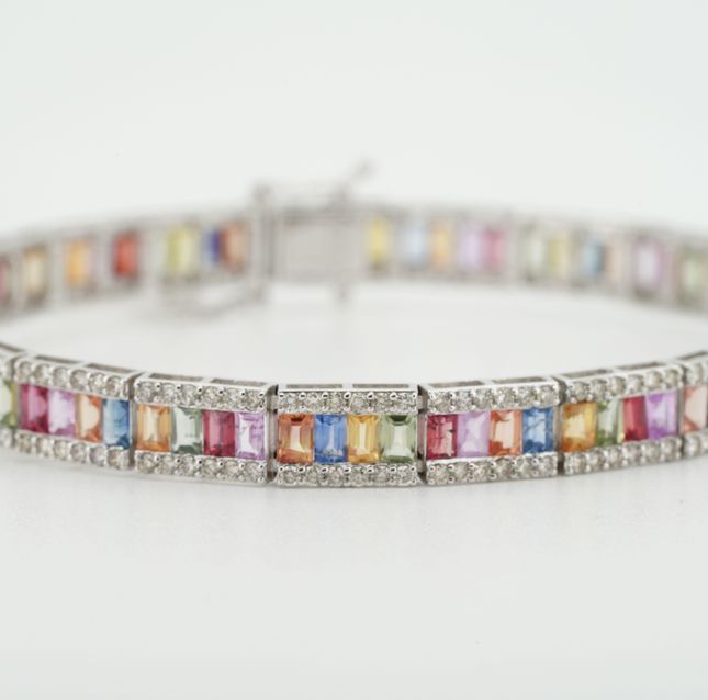 Celestara multi stone Bracelet in 18kt white gold