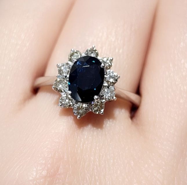 Heritage 18KT White Gold Sapphire & Diamond Ring