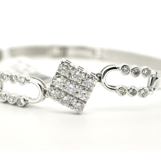Elegant 14K White Gold Bracelet with 1.14ct Diamonds– LB1257