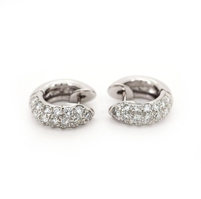 Iceberg 18K White Gold Diamond Hoops
