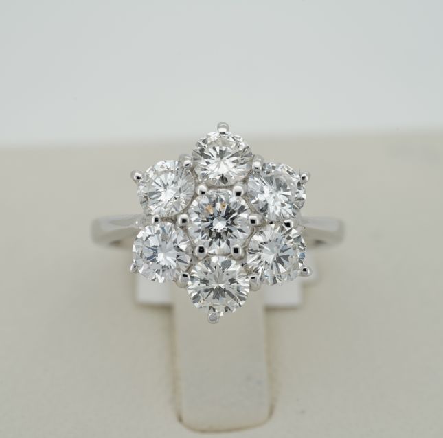2.07ct Designer 18K White Gold Diamond Round