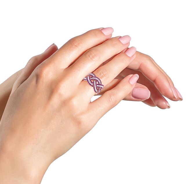 18K Rose Gold Diamond Ruby Ring